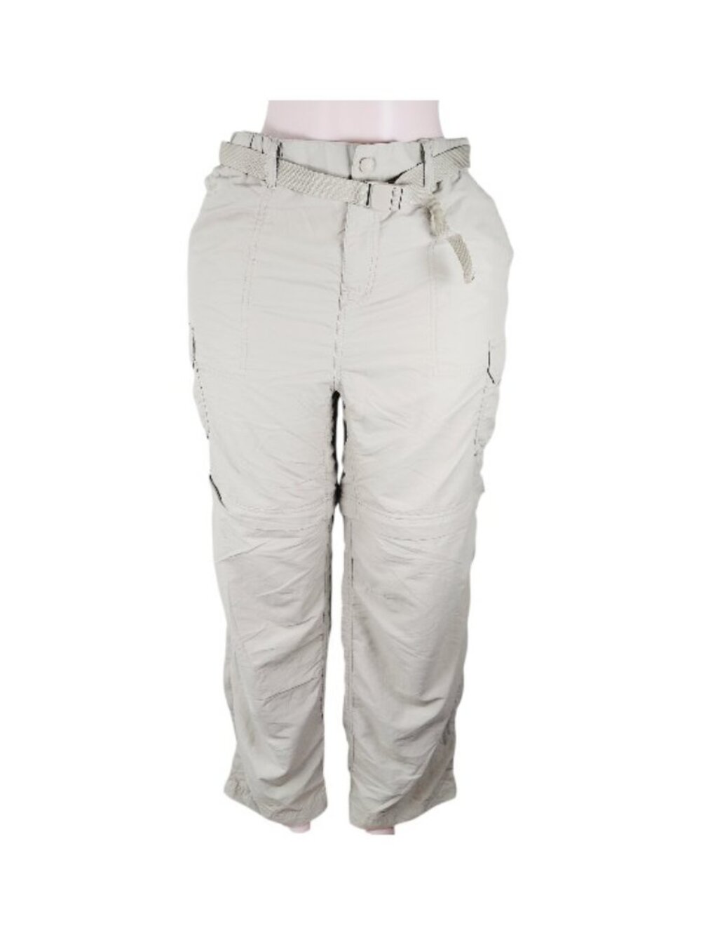 REI Women's Beige Belted Trail Convertible Mountain Cargo Pants Size 16P